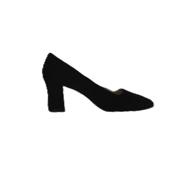 Ann Marino Pump Classic Black Fabric Square Toe Slip On Size 9 1/2M - Picture 7 of 10